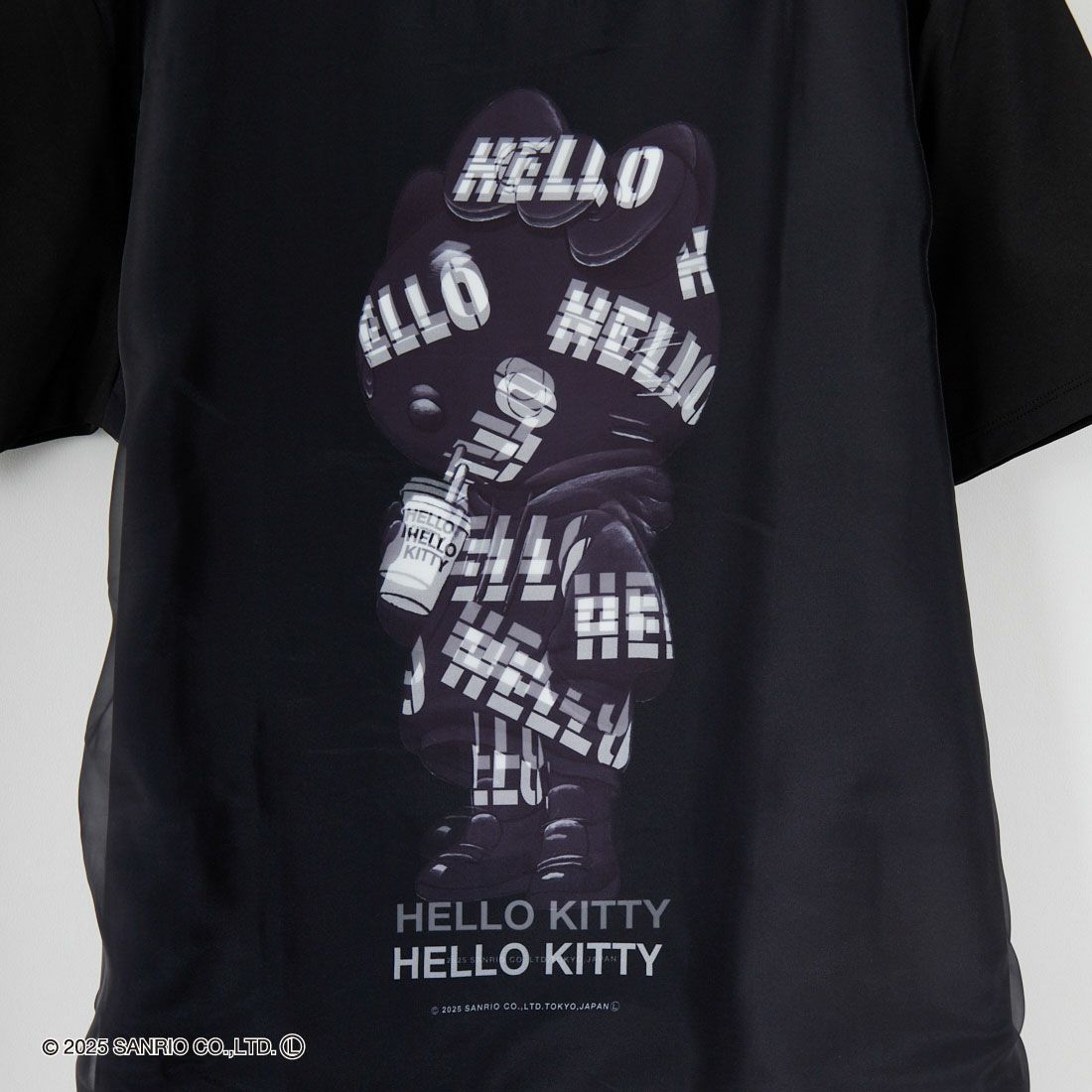 TRIPPY ART [トリッピーアート] HELLO KITTY ハローフーディ柄Tシャツ [TR-054] BLACK