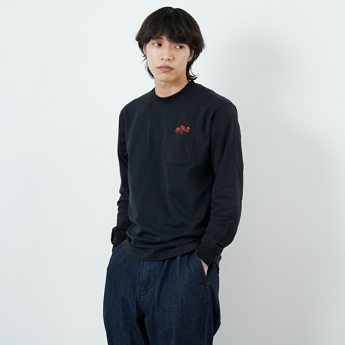 THE NORTH FACE [ザ ノースフェイス] ロングスリーブ フラッシュドライフラワーロゴTシャツ [NT82535]