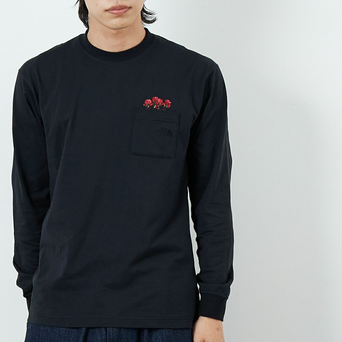 THE NORTH FACE [ザ ノースフェイス] ロングスリーブ フラッシュドライフラワーロゴTシャツ [NT82535] K