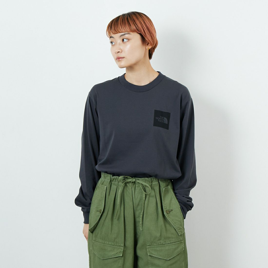 THE NORTH FACE [ザ ノースフェイス] ロングスリーブスクエアロゴTシャツ [NT82534]