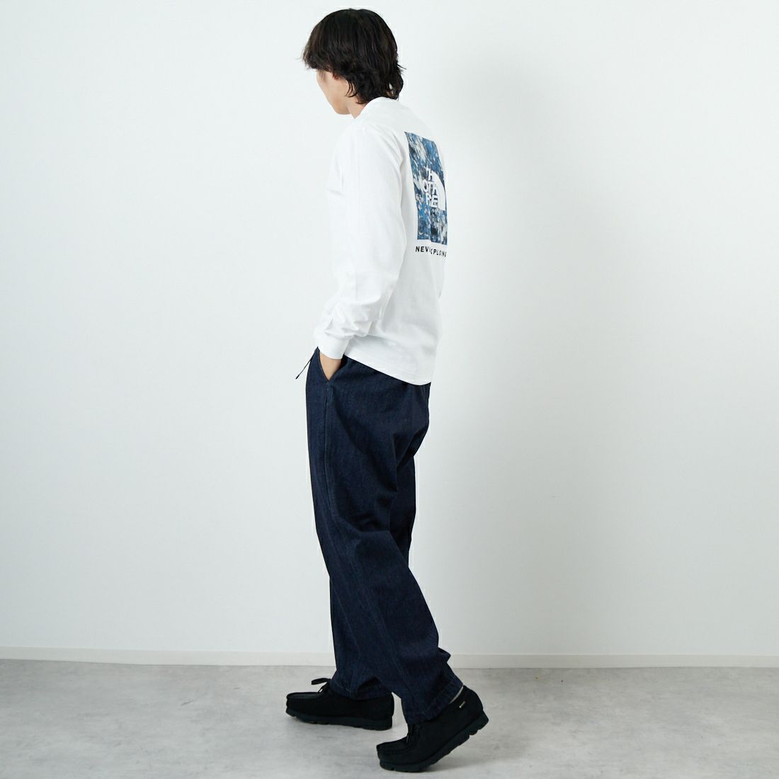 THE NORTH FACE [ザ ノースフェイス] ロングスリーブ スクエアデジタルグラフィックTシャツ [NT82545] K