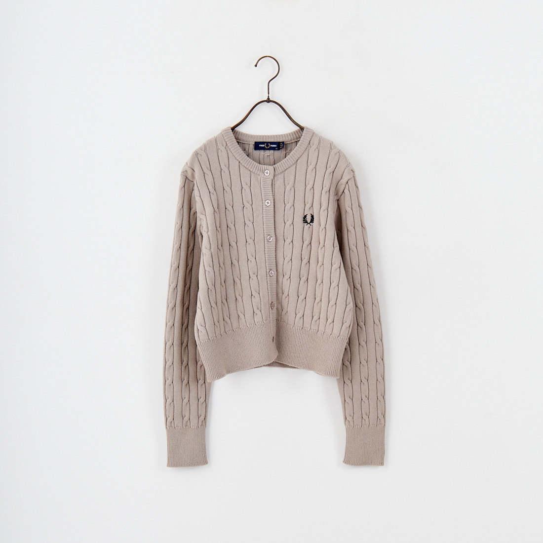 FRED PERRY [フレッドペリー] 別注 ケーブルニットカーディガン [FPW-25A-008JF] WARM/BLK