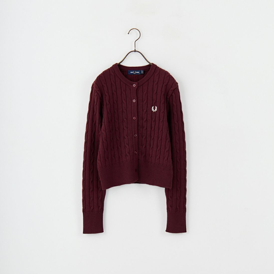FRED PERRY [フレッドペリー] 別注 ケーブルニットカーディガン [FPW-25A-008JF] OXBLOOD/OA
