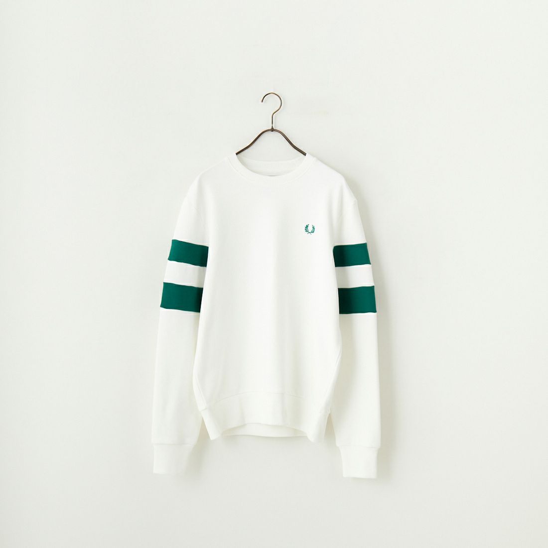 FRED PERRY [フレッドペリー] ピーチドティップドスリーブ クルーネックスウェット [M1731] 129 SNOW W