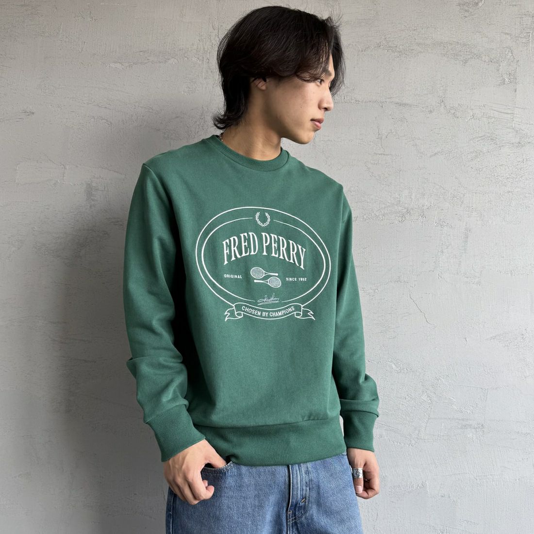 FRED PERRY [フレッドペリー] Chosen by Champions クルーネックスウェット [M1605]