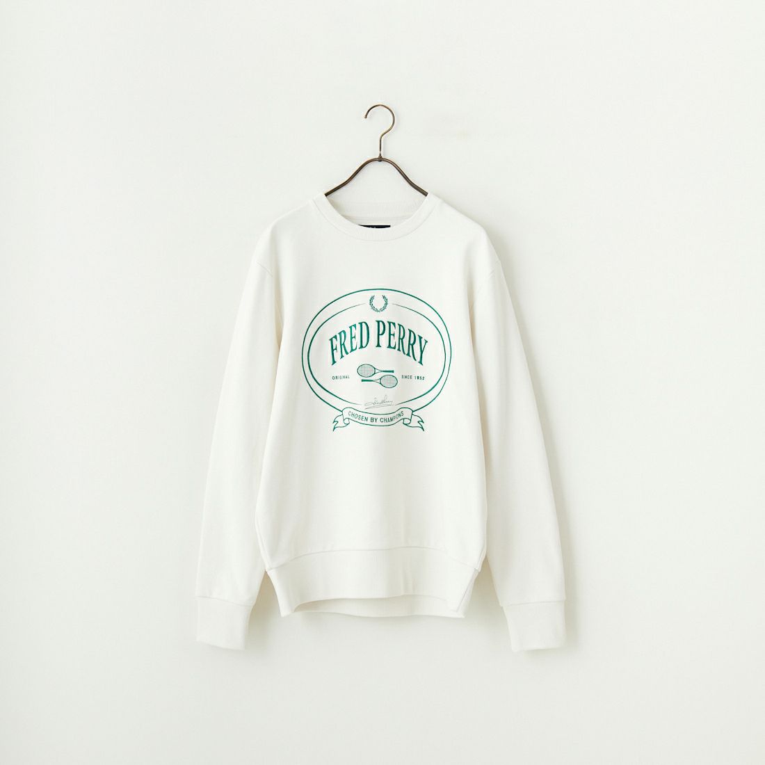 FRED PERRY [フレッドペリー] Chosen by Champions クルーネックスウェット [M1605] 129 SNOW W