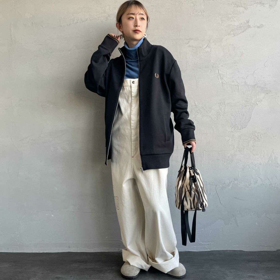 FRED PERRY [フレッドペリー] ジップスルースウェット [J1327] 102 BLACK