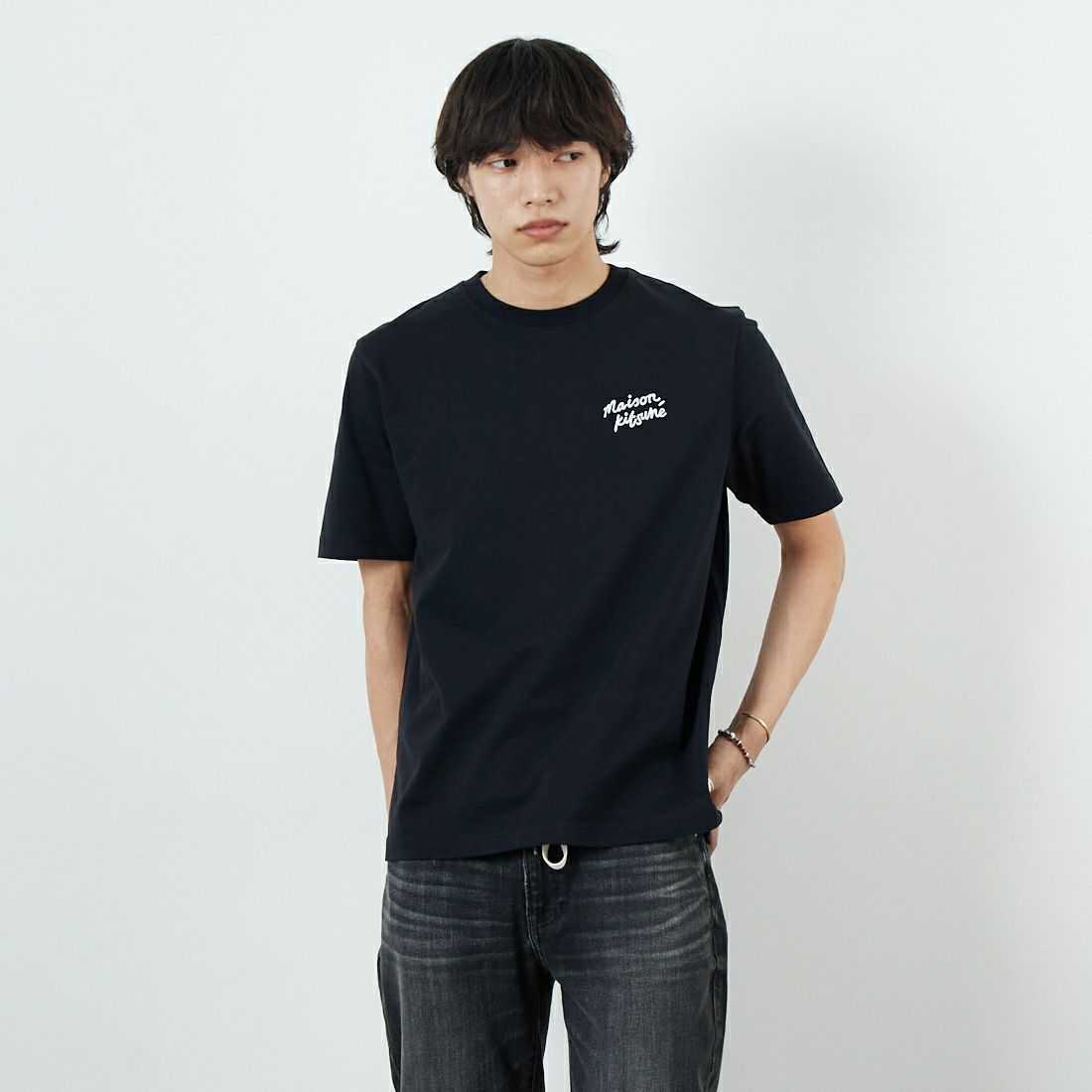 O197 BK/WH&&モデル身長：179cm 着用サイズ：S&&