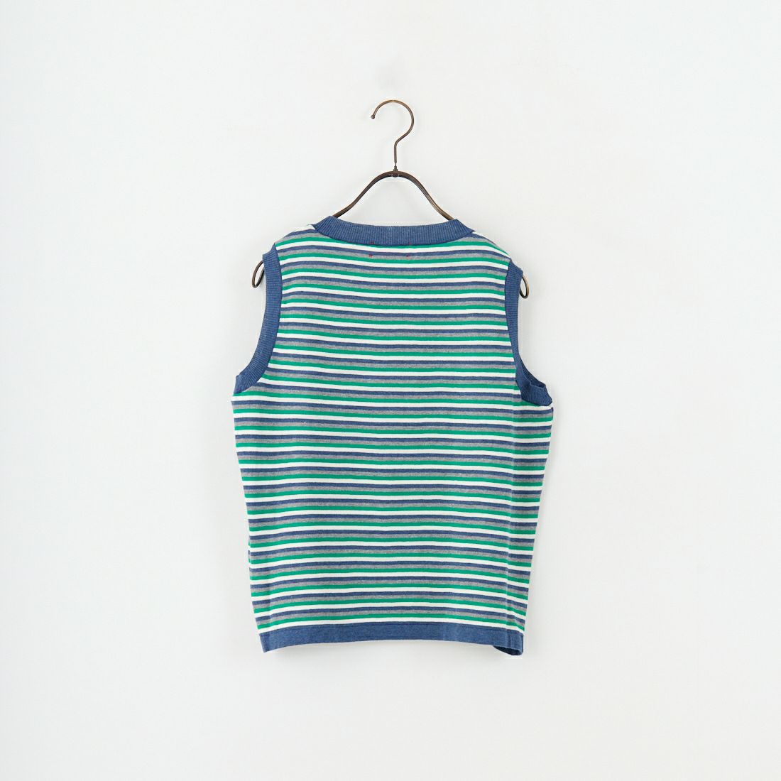 MEYAME [メヤメ] ボーダーコットンニットノースリーブトップス [MEY-2131] NAVY