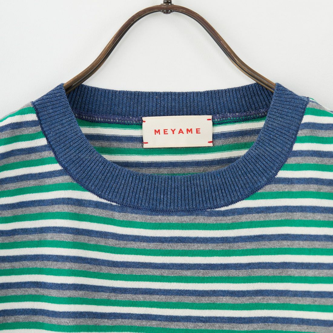 MEYAME [メヤメ] ボーダーコットンニットノースリーブトップス [MEY-2131] NAVY