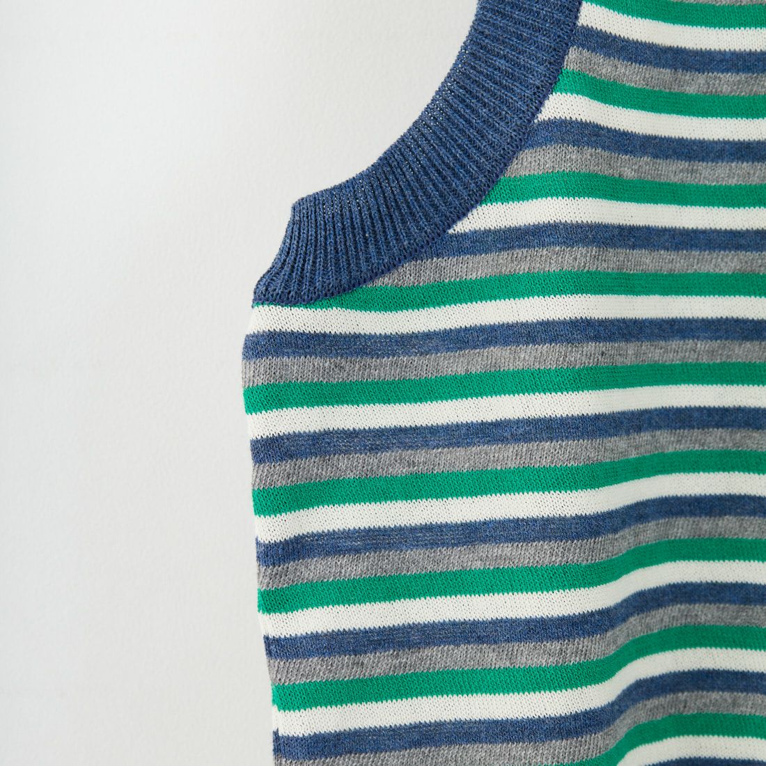 MEYAME [メヤメ] ボーダーコットンニットノースリーブトップス [MEY-2131] NAVY