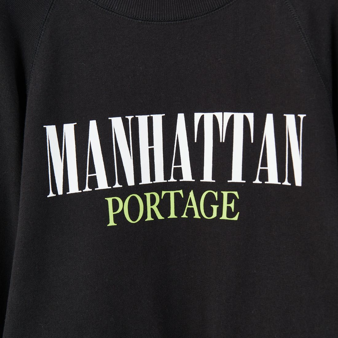 MANHATTAN PORTAGE [マンハッタンポーテージ] 別注 ロゴプリント カットオフスウェット [25FWMP-INL016-JF] BLACK