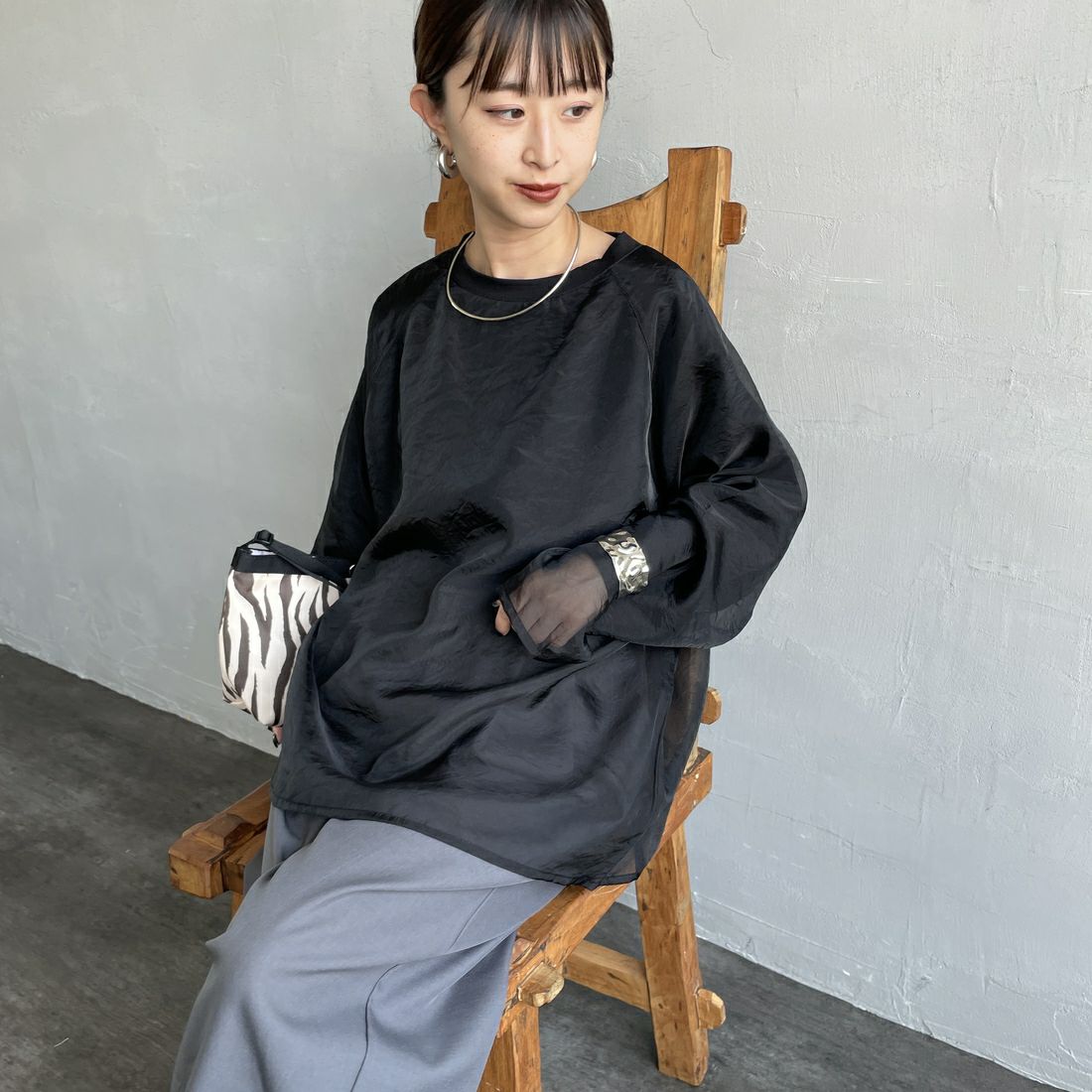 nenom [ネノム] ラグランシアーレイヤードTシャツ [NE25132014] 09 BLACK