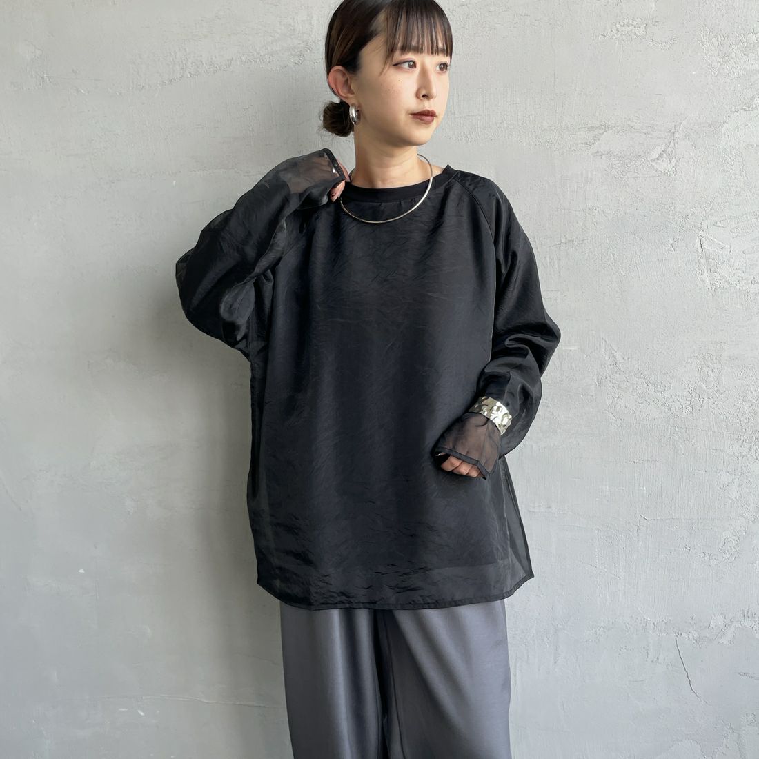 nenom [ネノム] ラグランシアーレイヤードTシャツ [NE25132014] 09 BLACK