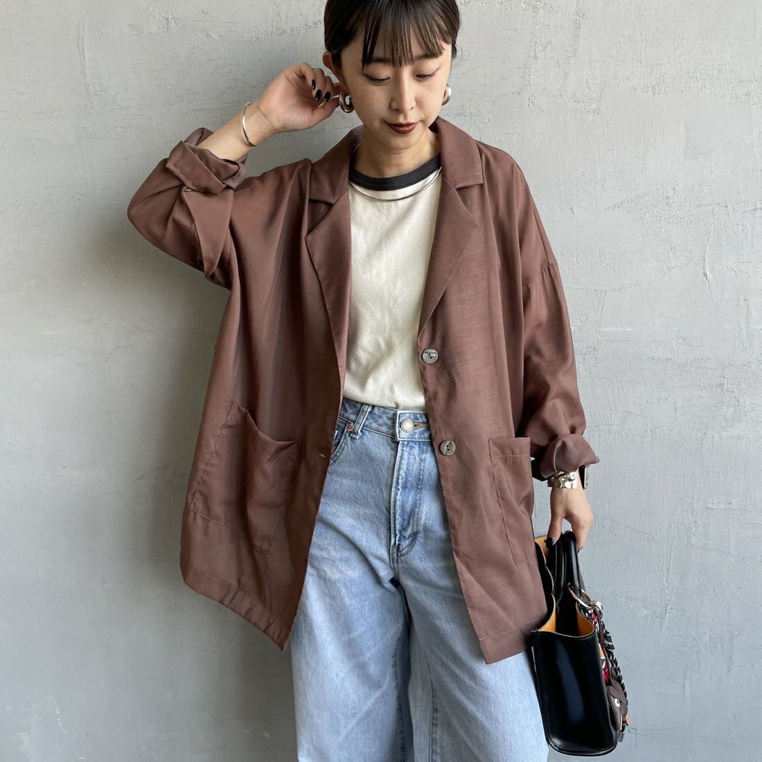 28 BROWN&&モデル身長：150cm 着用サイズ：F&&