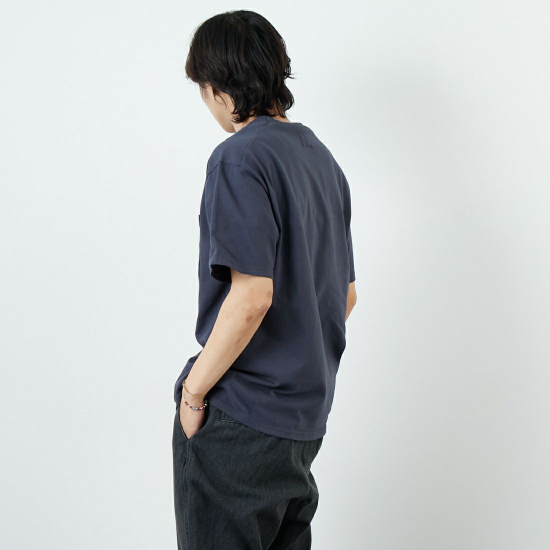 THE NORTH FACE PURPLE LABEL [ザ ノースフェイス パープルレーベル] 8オンスフィールドポケットTシャツ [N25FT064] AH ASPHALT &&モデル身長：179cm 着用サイズ：M&&