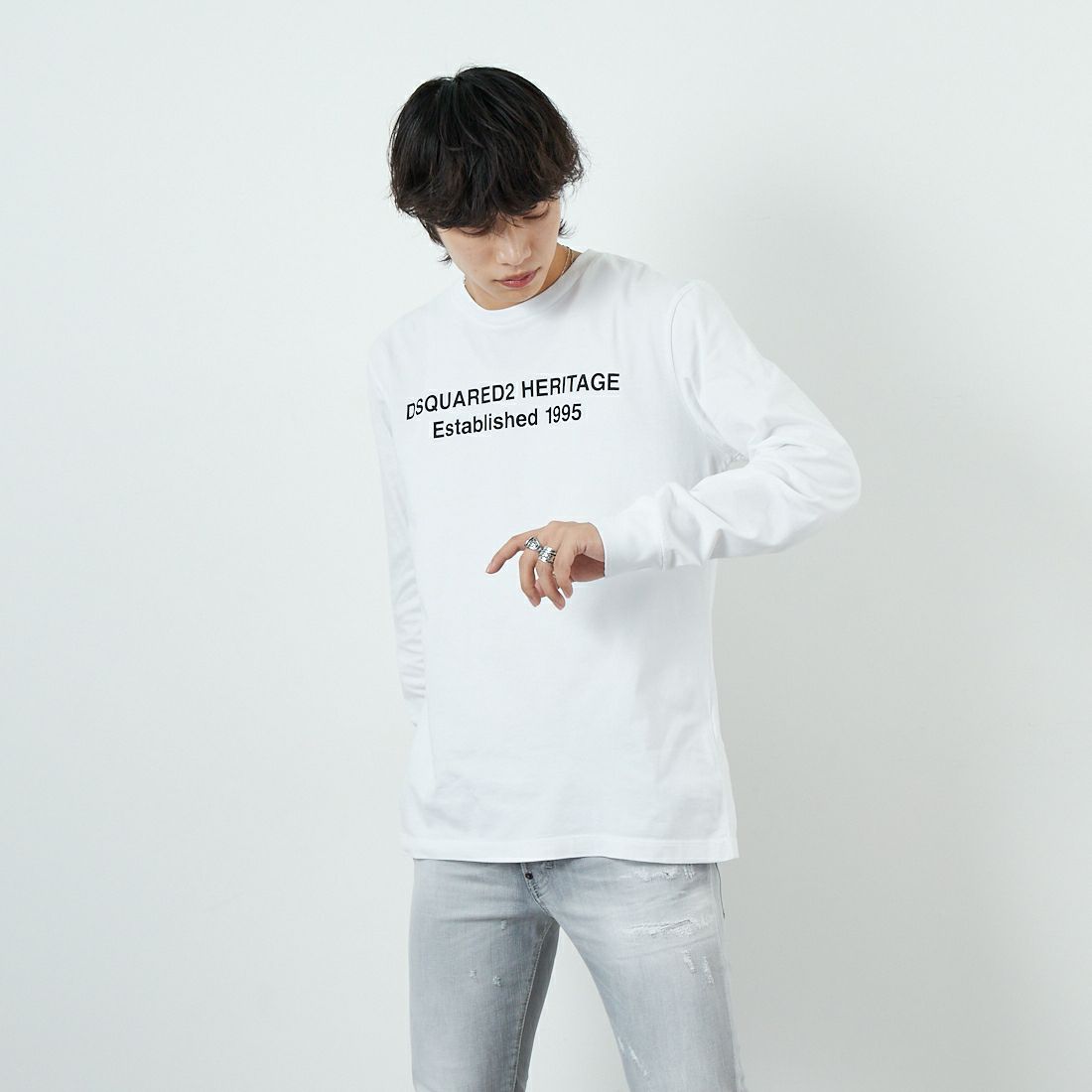 Dsquared2 [ディースクエアード] レギュラーフィットロングスリーブTシャツ [74GD1480-20020] 900 BLACK