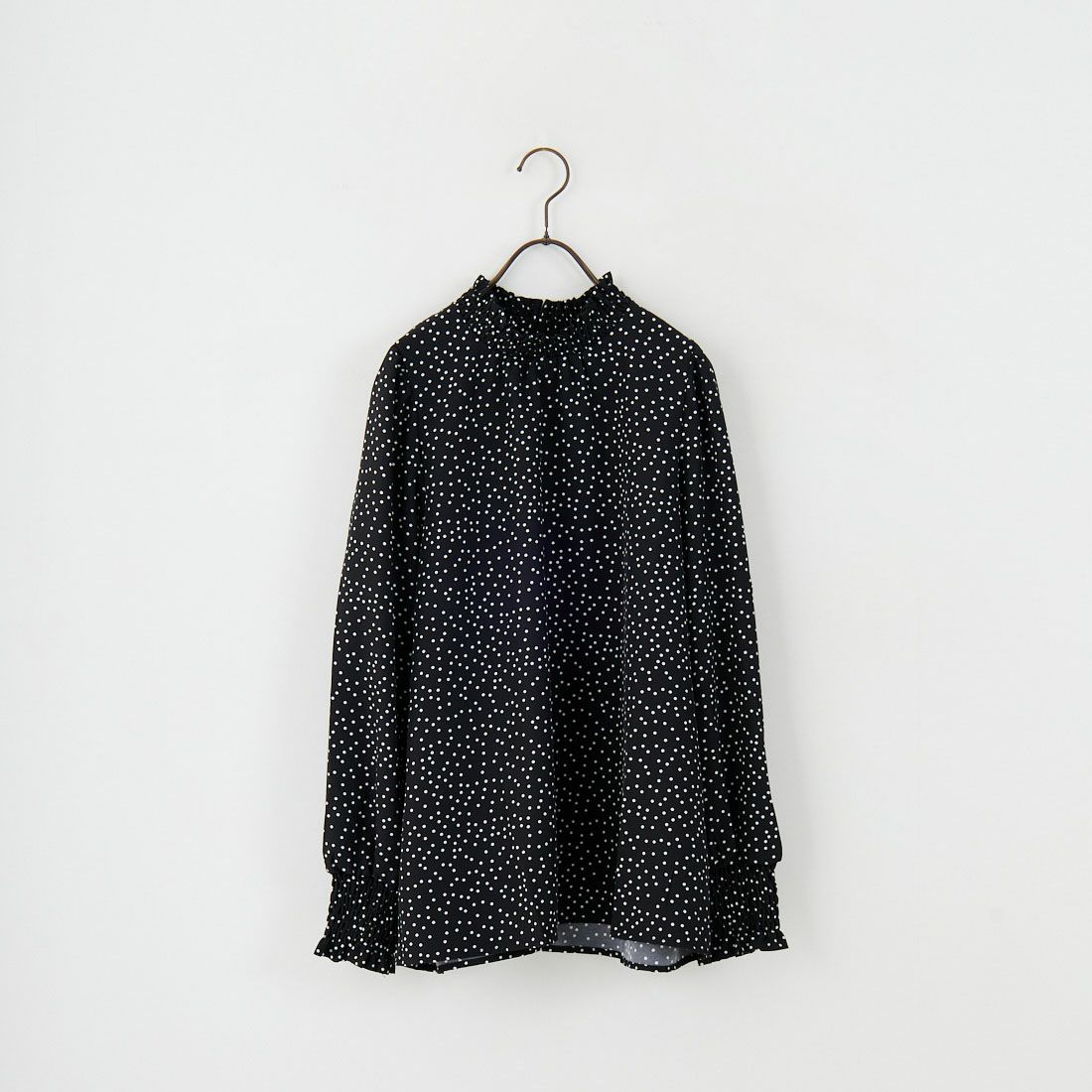 Jf Ready Made [ジェイエフレディメイド] シャーリングネック アソートブラウス [3104301] 895 ｸﾛ/ｼﾛ