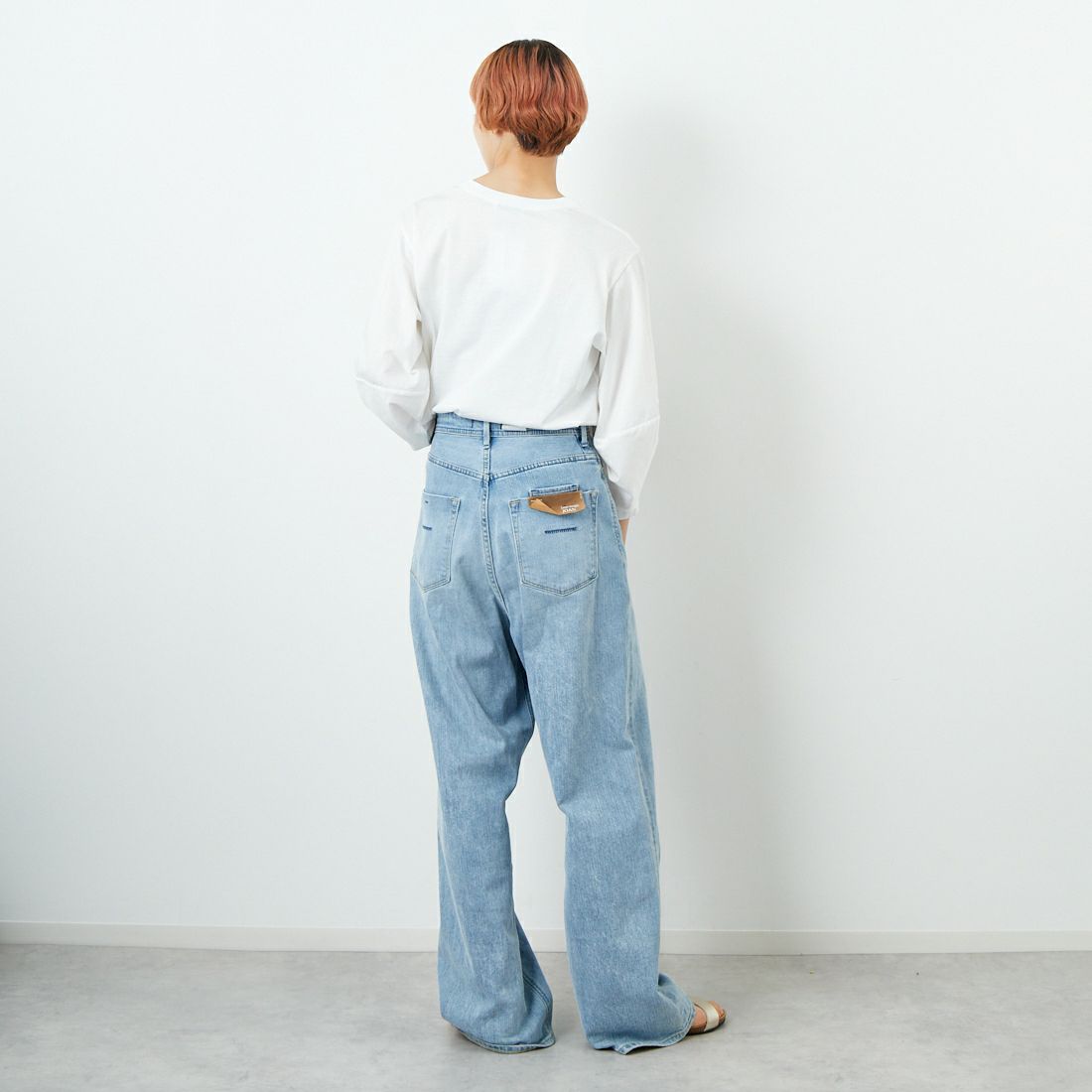 Jf Ready Made [ジェイエフレディメイド] シルケット天竺ボリュームスリーブTシャツ [3104110] 101 ﾎﾜｲﾄ &&モデル身長：160cm 着用サイズ：F&&