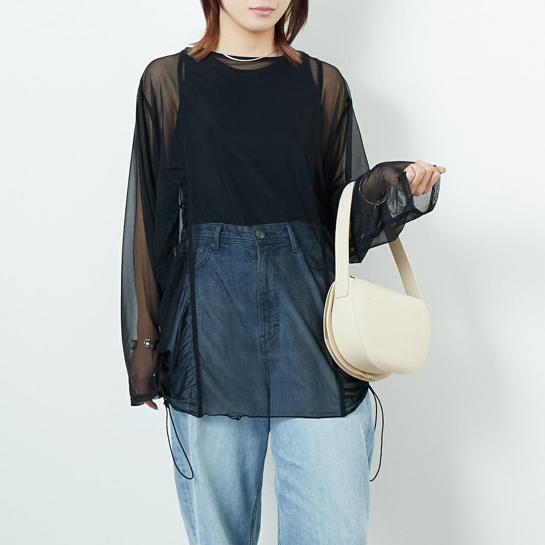 ﾌﾞﾗｯｸ&&モデル身長：167cm 着用サイズ：F&&