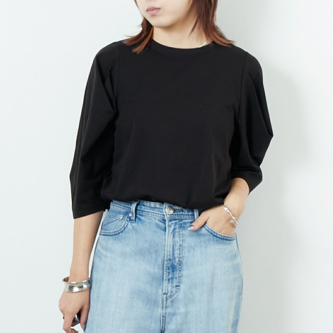 801 ﾌﾞﾗｯｸ&&モデル身長：167cm 着用サイズ：F&&