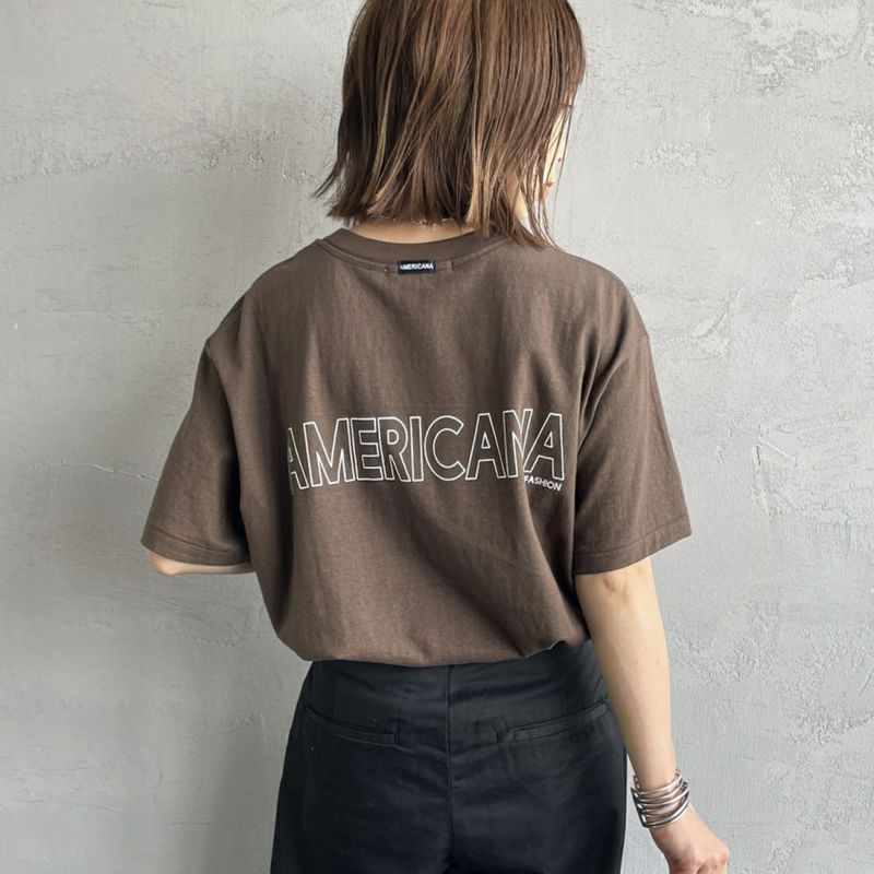 Americana [アメリカーナ] ラフィー丸胴 プリントTシャツ [BRF