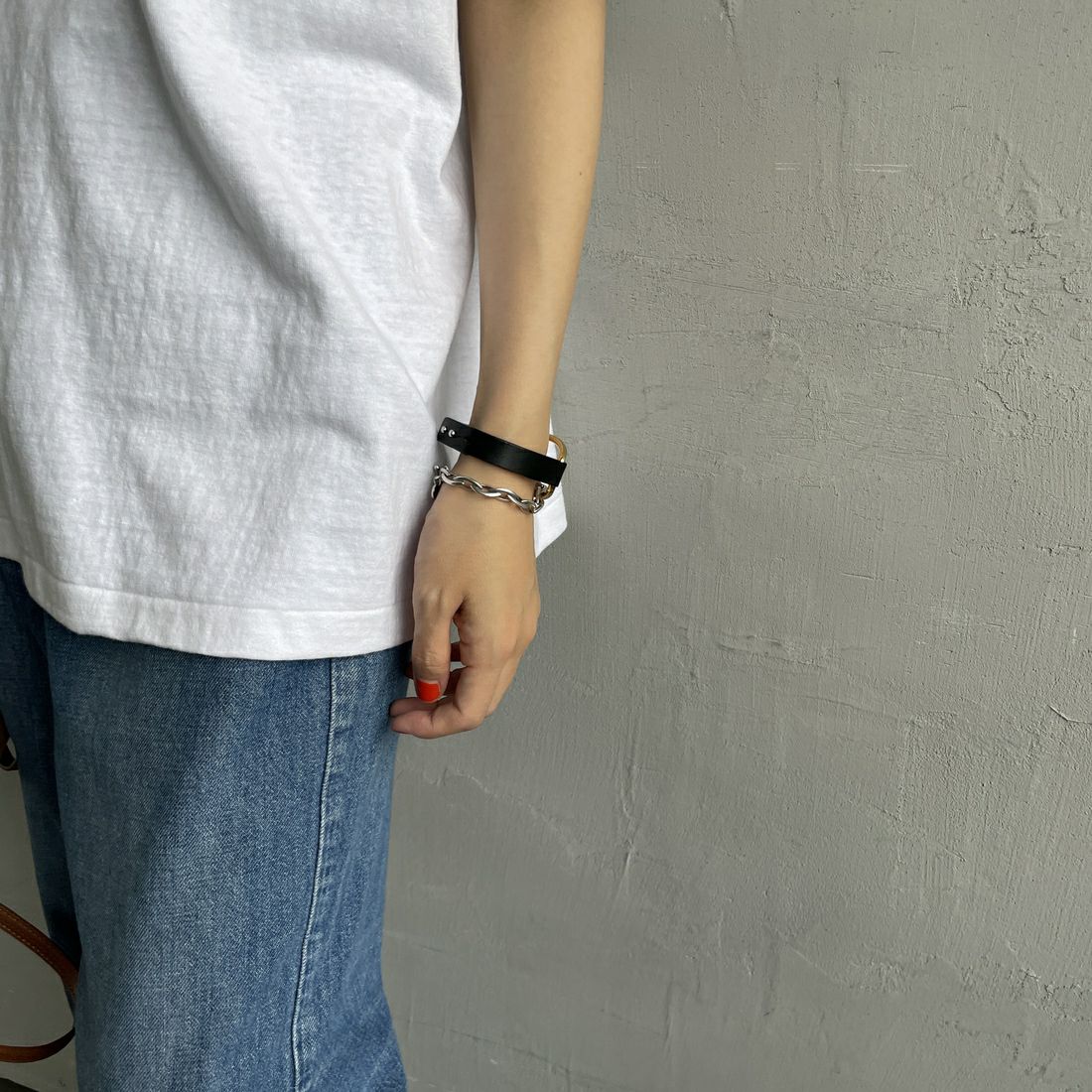 Americana [アメリカーナ] ラフィー丸胴 プリントTシャツ [BRF-750A-1] ﾎﾜｲﾄ &&モデル身長：160cm 着用サイズ：ONE SIZE&&