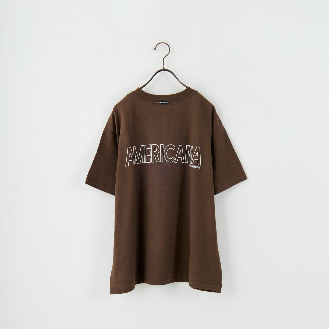 Americana [アメリカーナ] ラフィー丸胴 プリントTシャツ [BRF-750A-1] Dﾌﾞﾗｳﾝ