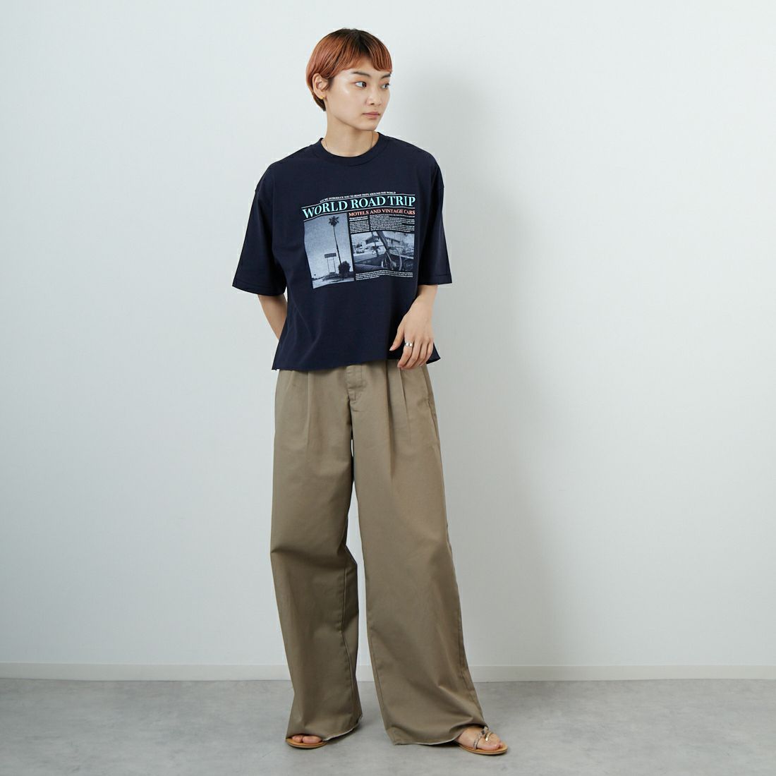 SCREEN STARS [スクリーンスターズ] フォトプリントTシャツ [2522-SSIN2] B NAVY &&モデル身長：160cm 着用サイズ：F&&