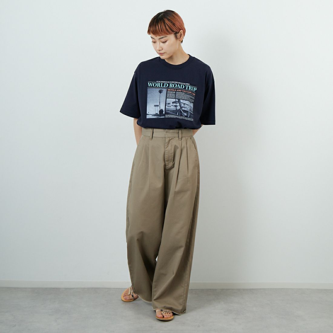 SCREEN STARS [スクリーンスターズ] フォトプリントTシャツ [2522-SSIN2] B NAVY &&モデル身長：160cm 着用サイズ：F&&