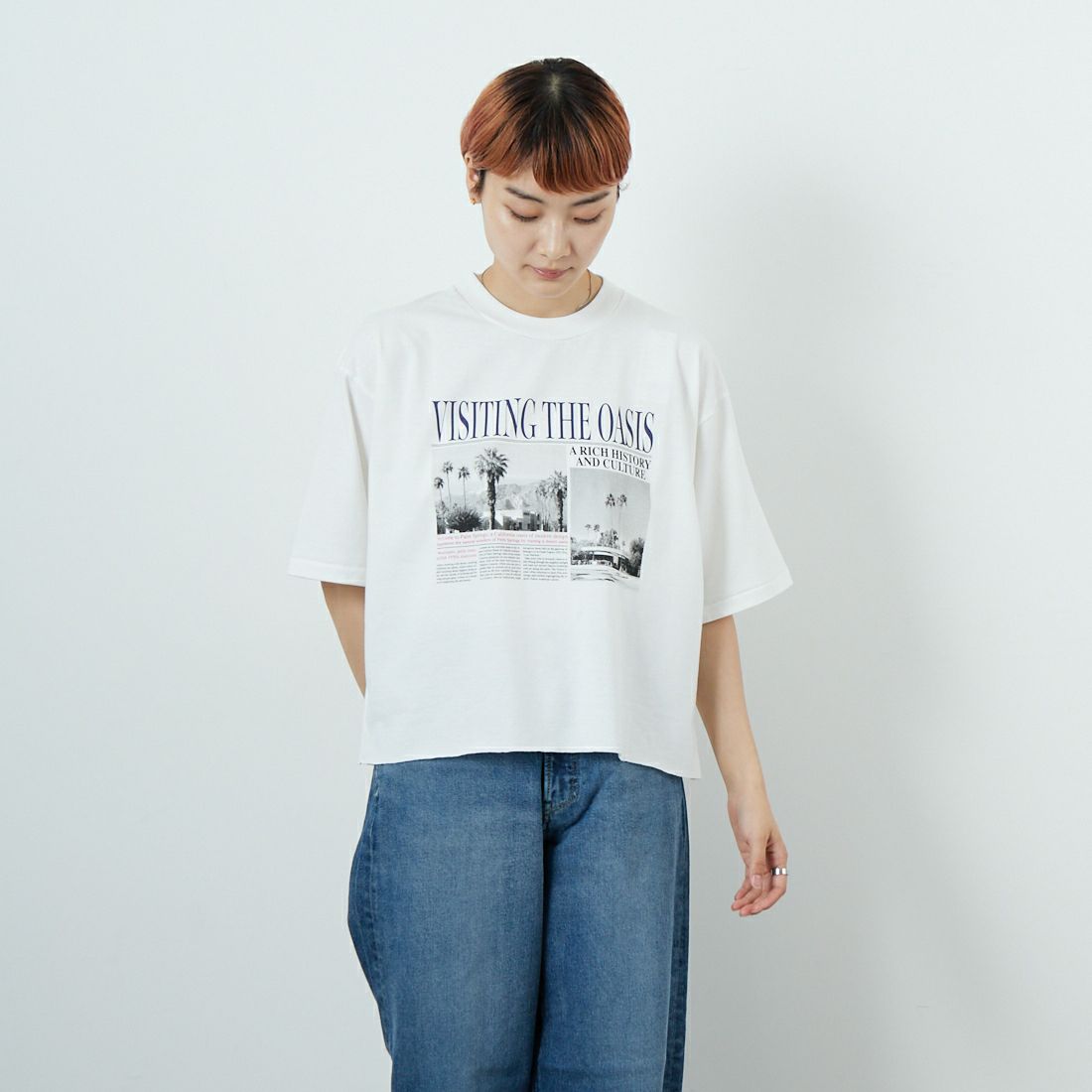 SCREEN STARS [スクリーンスターズ] フォトプリントTシャツ [2522-SSIN2] A WHITE &&モデル身長：160cm 着用サイズ：F&&