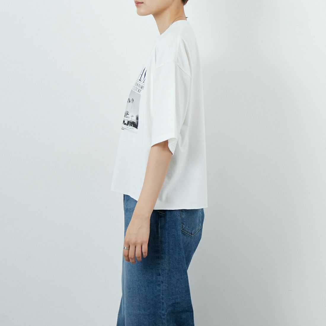 SCREEN STARS [スクリーンスターズ] フォトプリントTシャツ [2522-SSIN2] A WHITE &&モデル身長：160cm 着用サイズ：F&&