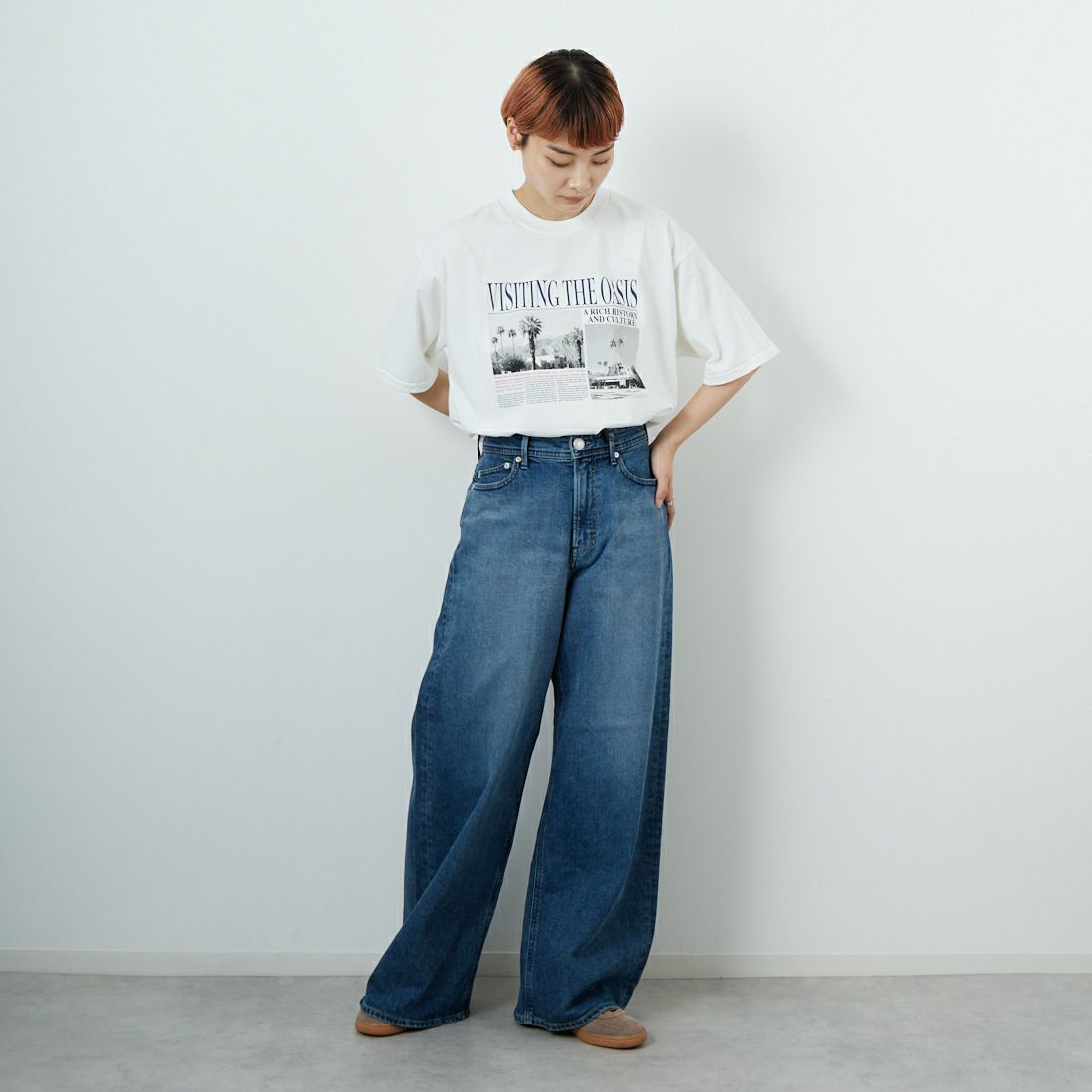 SCREEN STARS [スクリーンスターズ] フォトプリントTシャツ [2522-SSIN2] A WHITE &&モデル身長：160cm 着用サイズ：F&&