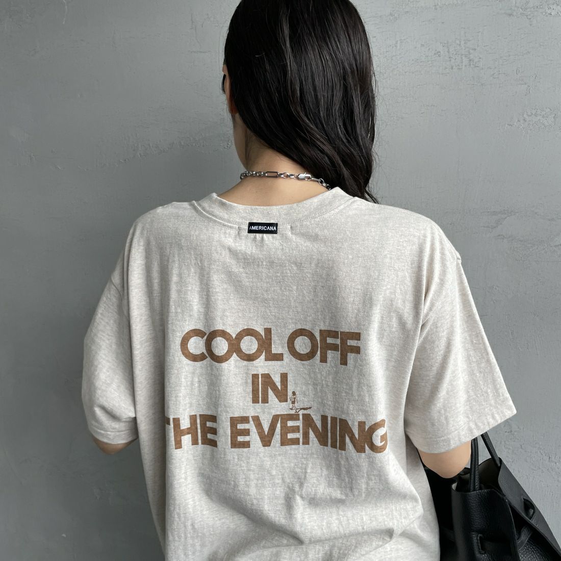 Americana [アメリカーナ] ラフィー丸胴 プリントTシャツ [BRF-750A-5] ｵｰﾄﾐｰﾙ &&モデル身長：160cm 着用サイズ：ONE SIZE&&