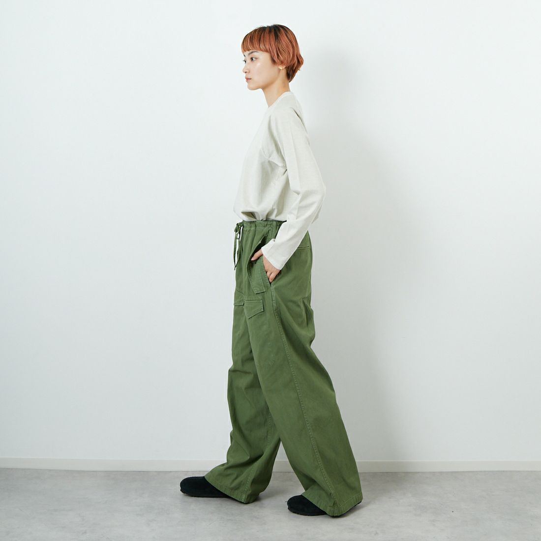 TICCA [ティッカ] カーゴパンツ [TBEA-161] KHAKI &&モデル身長：160cm 着用サイズ：1&&