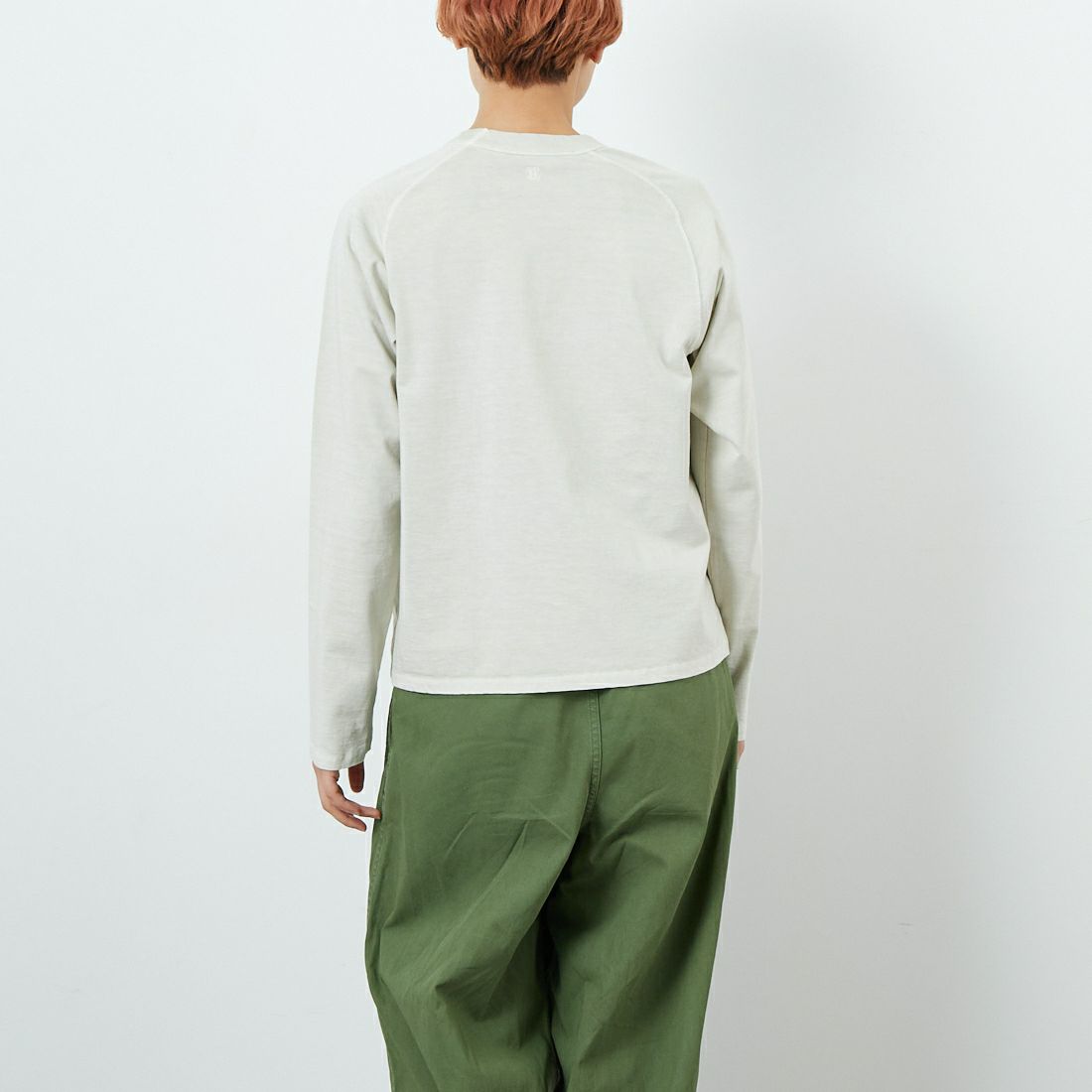 TICCA [ティッカ] エンブブロイダリーロングTシャツ [TBEA-283] BEIGE &&モデル身長：160cm 着用サイズ：F&&