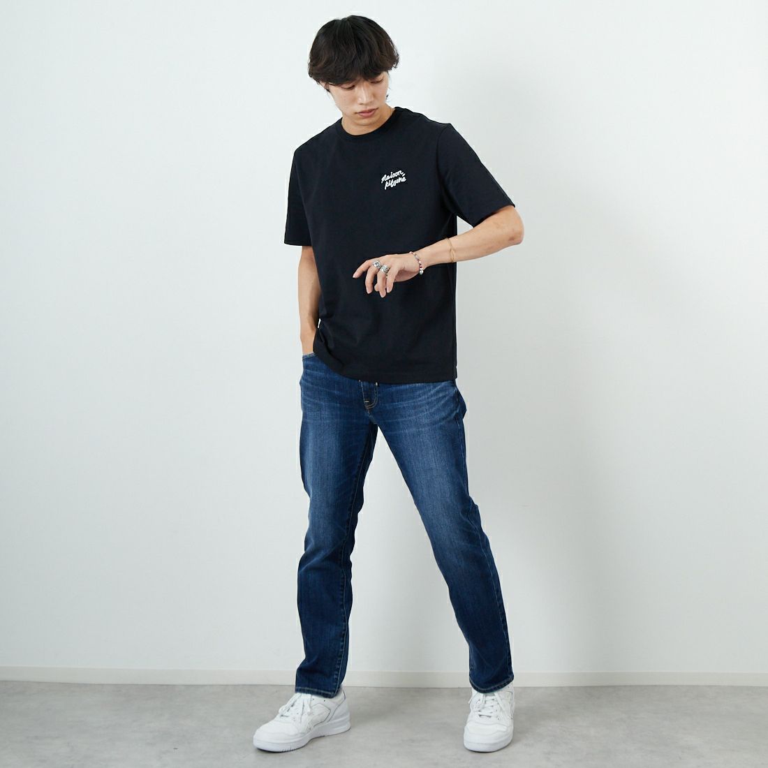 RED CARD TOKYO [レッドカード トーキョー] Rhythm+ イージースリムテーパードパンツ [26M93301KVD] K-VINT DK &&モデル身長：179cm 着用サイズ：32&&