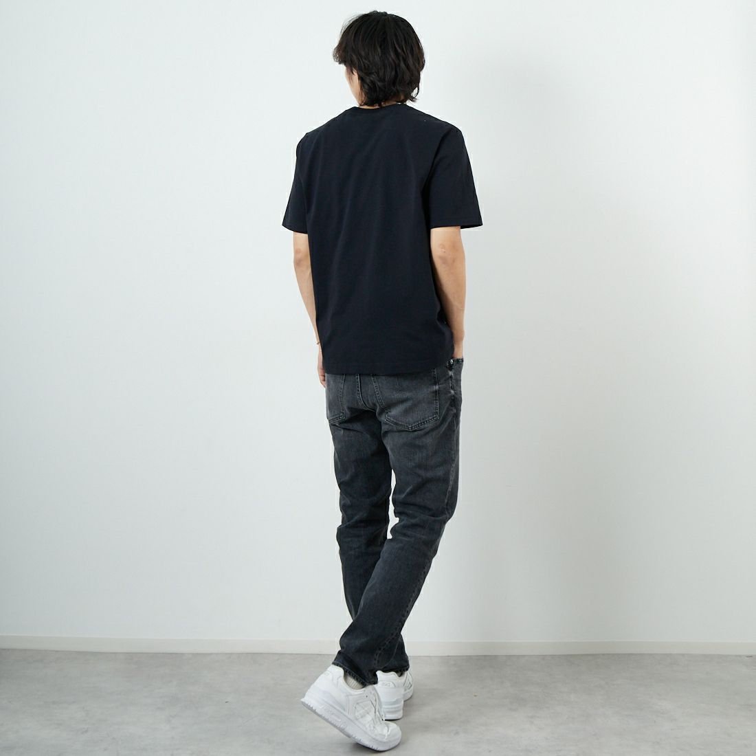 RED CARD TOKYO [レッドカード トーキョー] Rhythm+ スリムテーパードパンツ [88M86801DGR] K-DK GREY &&モデル身長：179cm 着用サイズ：32&&