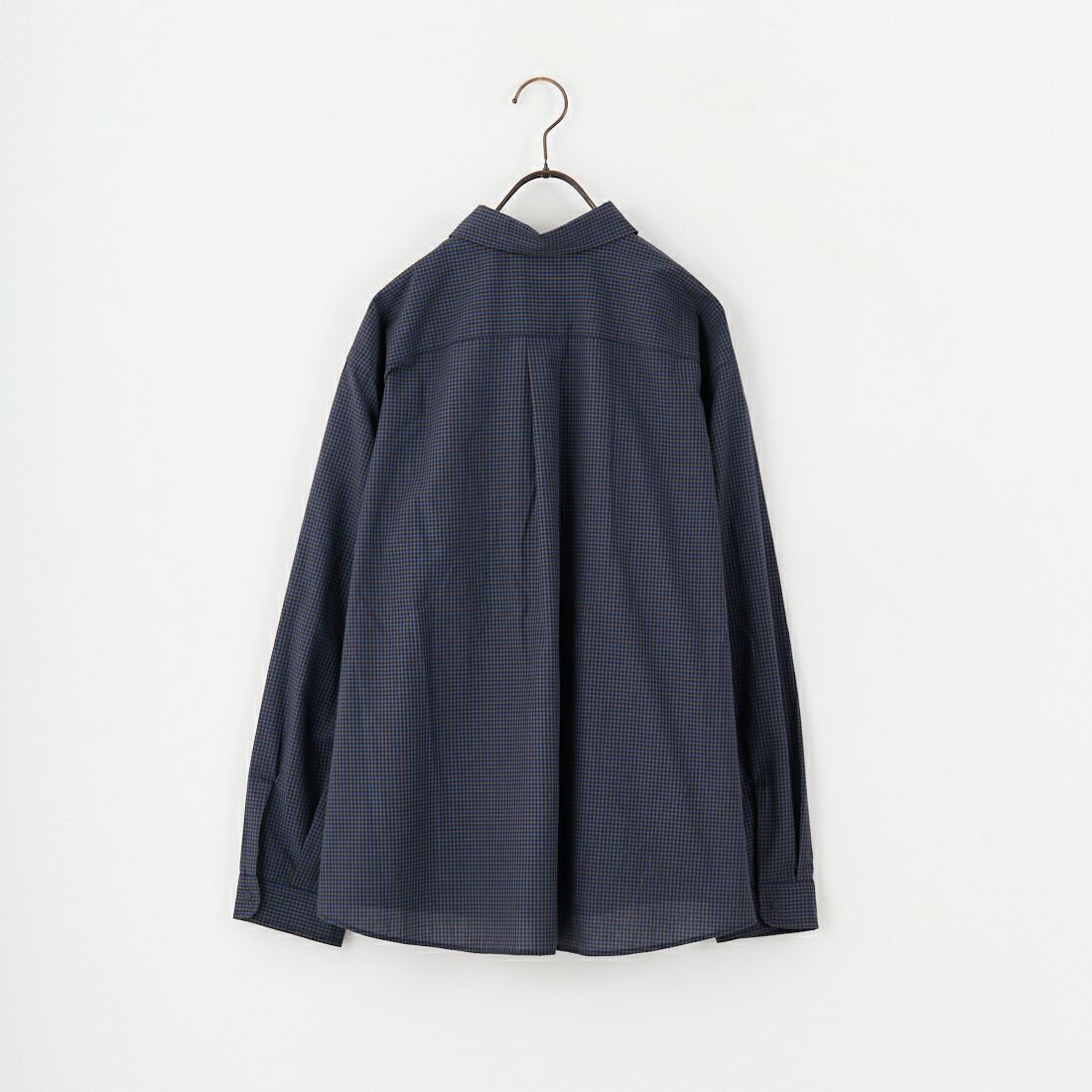 DANTON [ダントン] ドットボタン レギュラーカラー チェックロングスリーブシャツ [DT-B0391PPU] NAVY CHECK