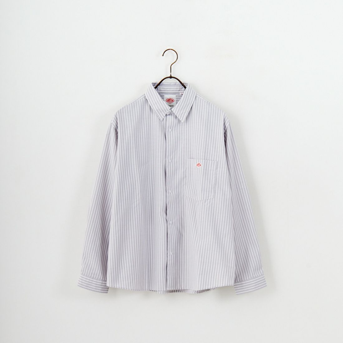 DANTON [ダントン] ドットボタン レギュラーカラー ストライプロングスリーブシャツ [DT-B0391POD] GRY/WHT ST