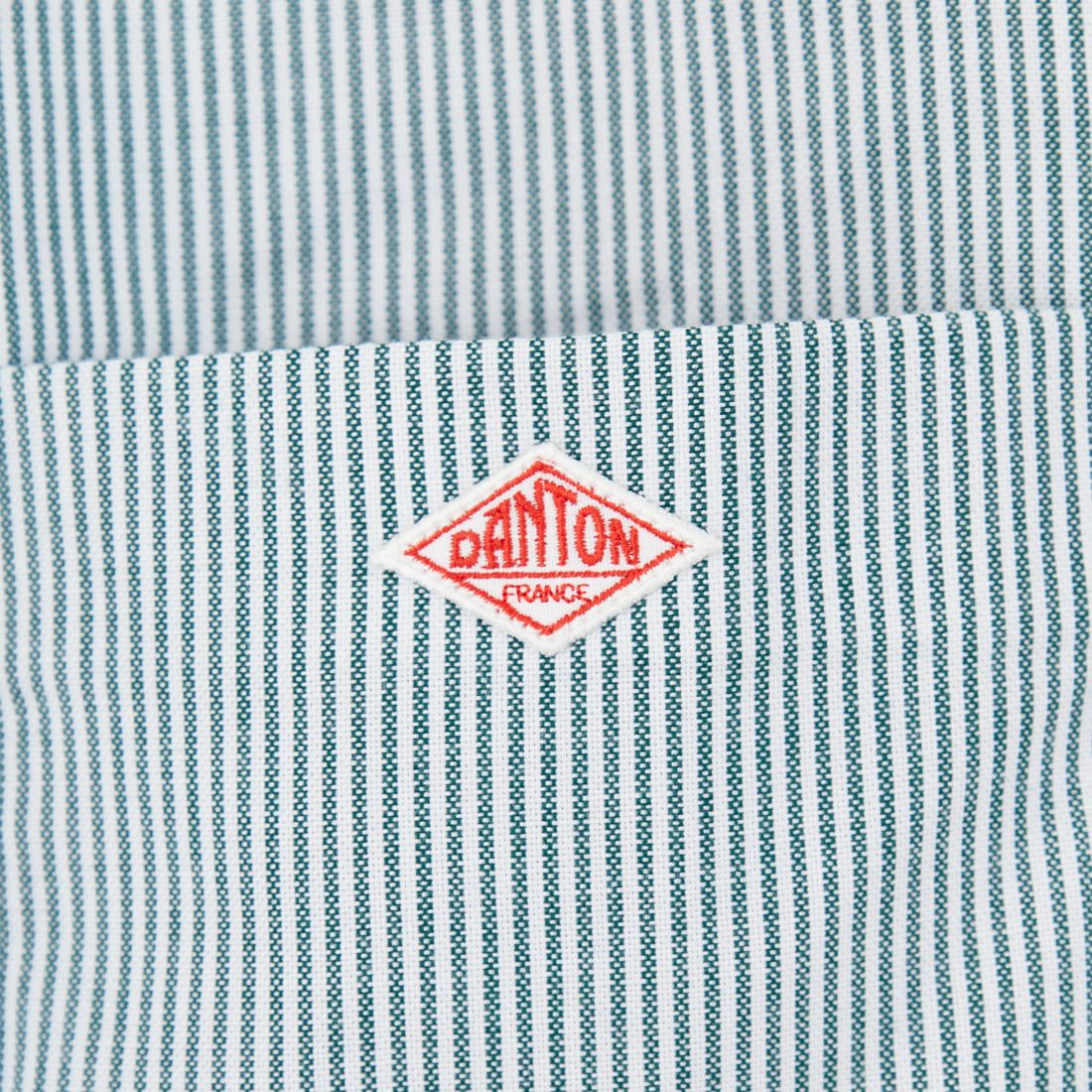 DANTON [ダントン] ドットボタン レギュラーカラー ストライプロングスリーブシャツ [DT-B0391POD] WHT/GRN ST