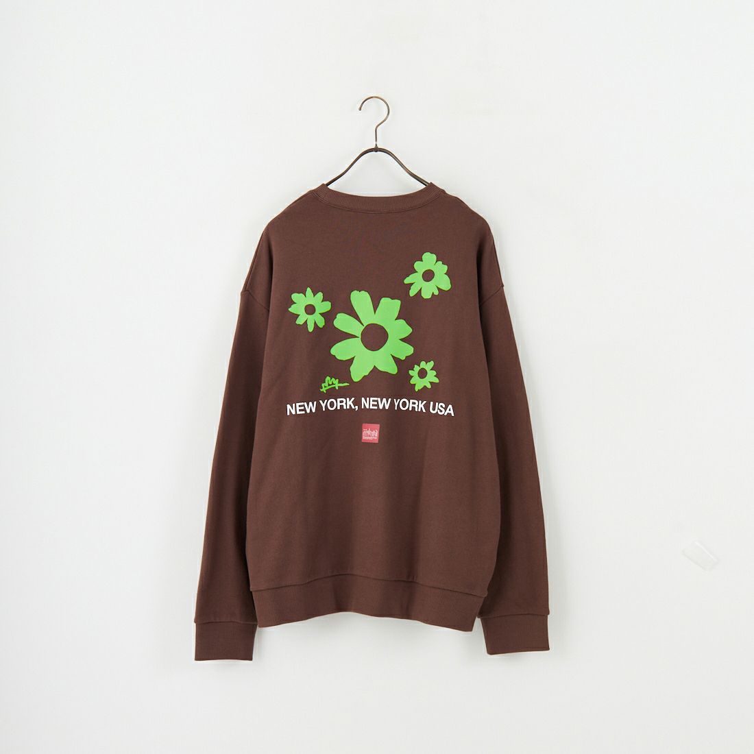 MANHATTAN PORTAGE [マンハッタンポーテージ] 別注 バックフラワープリント クルーネックスウェット [25FWMP-IN74-JF] D.BROWN
