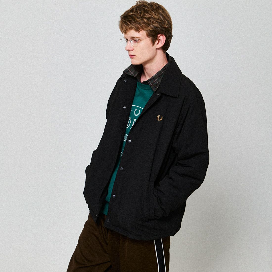 FRED PERRY [フレッドペリー] 別注 パデッドボタンスルージャケット [FPM-25A-23JF] BLK/SHADED