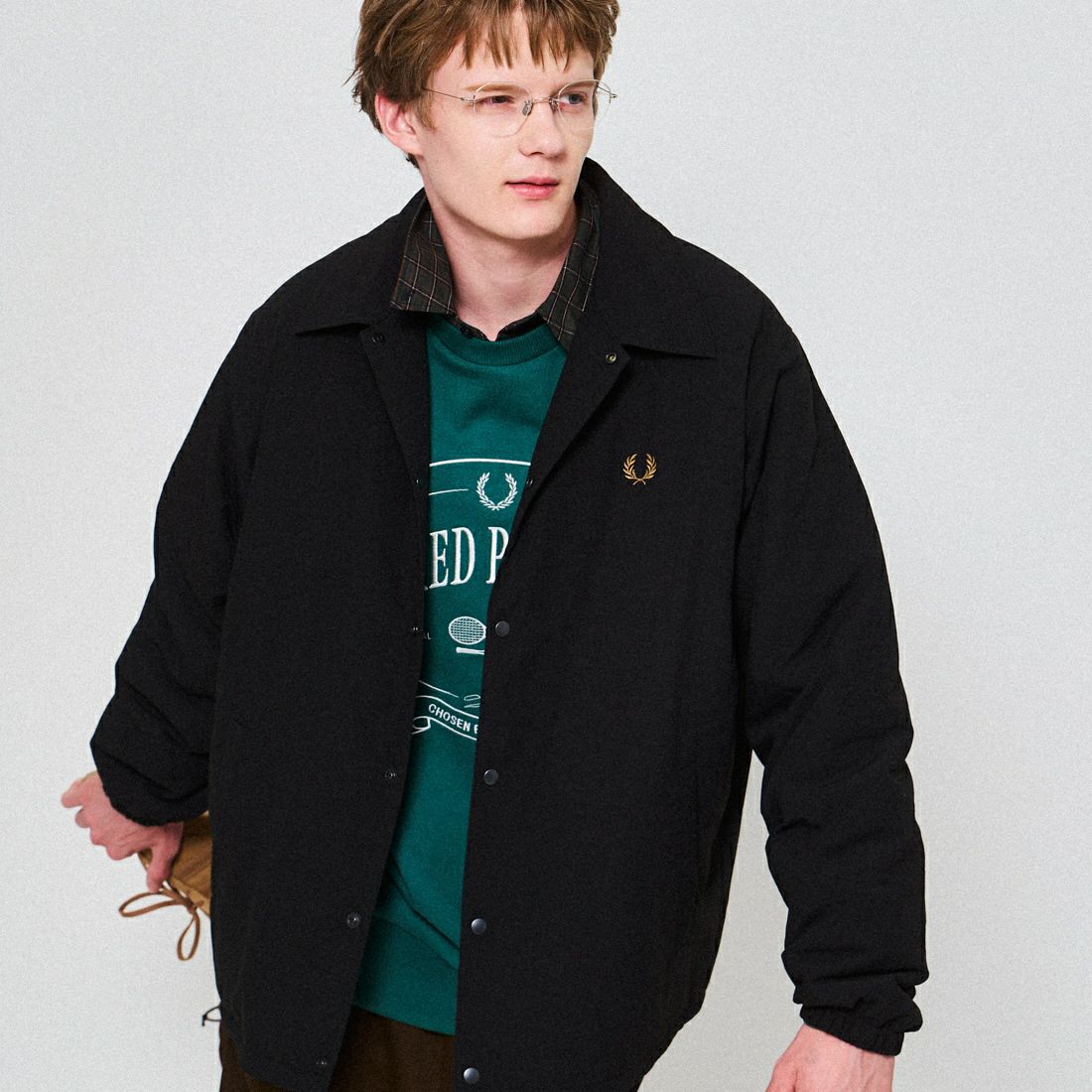 FRED PERRY [フレッドペリー] 別注 パデッドボタンスルージャケット [FPM-25A-23JF] BLK/SHADED