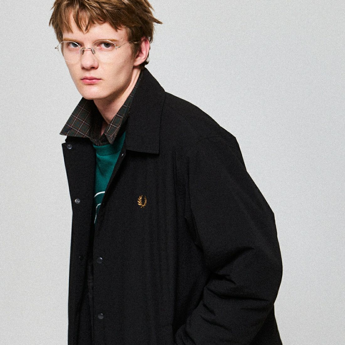 FRED PERRY [フレッドペリー] 別注 パデッドボタンスルージャケット [FPM-25A-23JF] BLK/SHADED