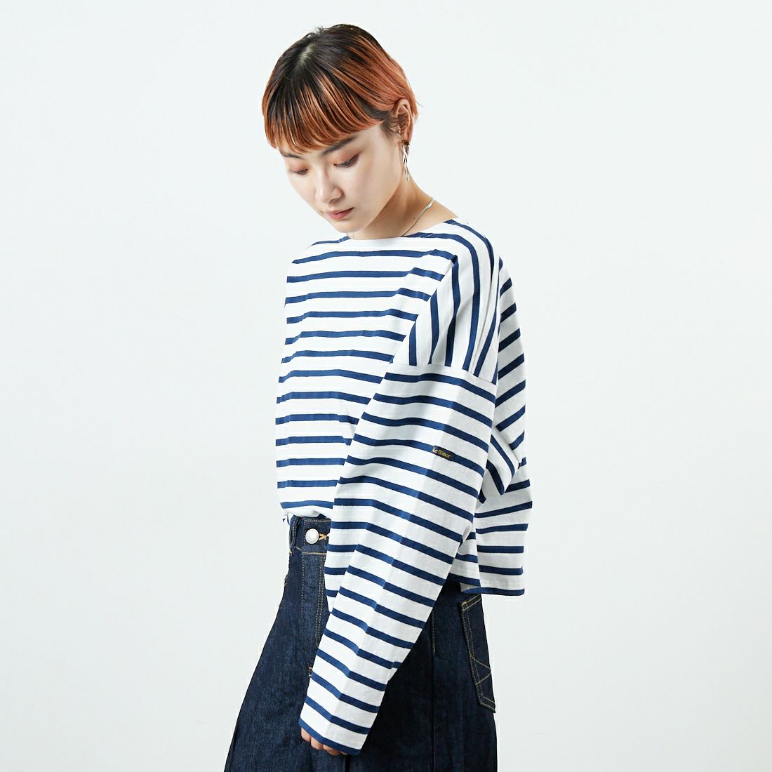 Le minor [ルミノア] ロングスリーブバスクTシャツ [20JG18304] WMR &&モデル身長：160cm 着用サイズ：F&&