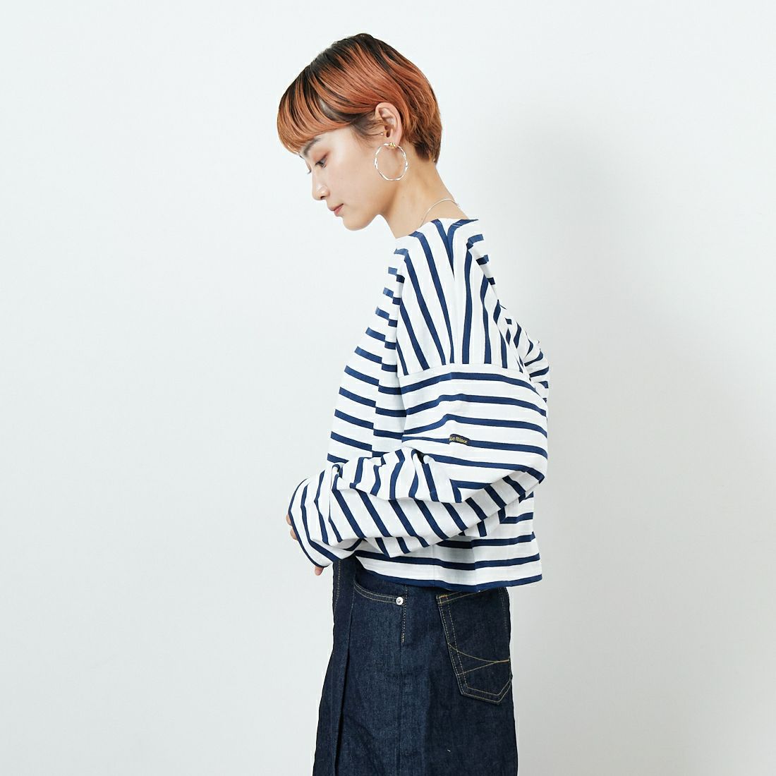 Le minor [ルミノア] ロングスリーブバスクTシャツ [20JG18304] WMR &&モデル身長：160cm 着用サイズ：F&&