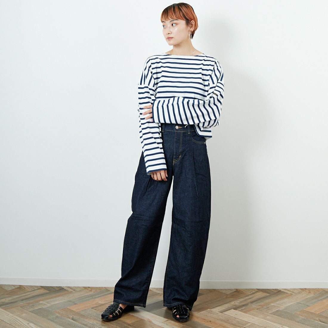 Le minor [ルミノア] ロングスリーブバスクTシャツ [20JG18304] WMR &&モデル身長：160cm 着用サイズ：F&&