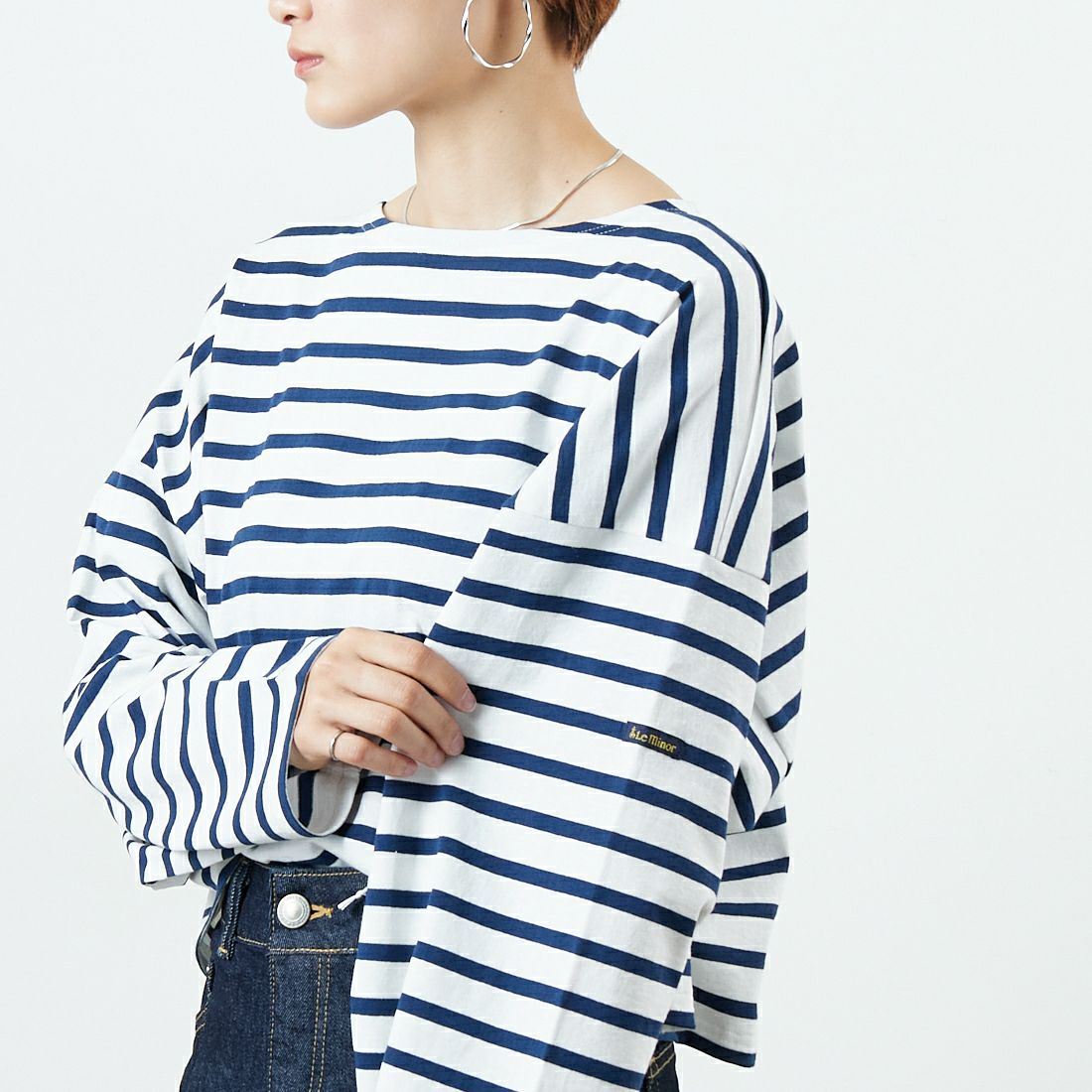 Le minor [ルミノア] ロングスリーブバスクTシャツ [20JG18304] WMR &&モデル身長：160cm 着用サイズ：F&&