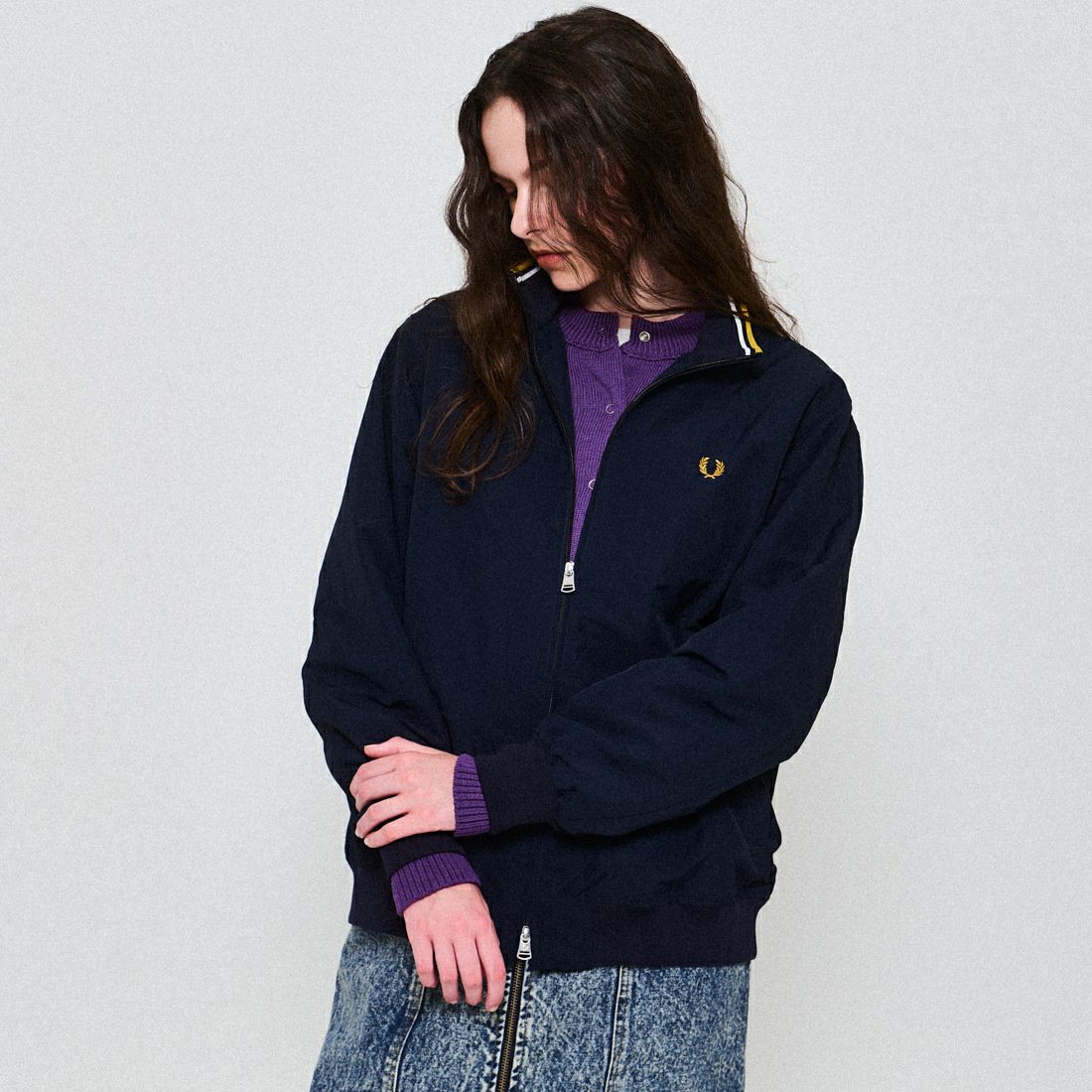 FRED PERRY [フレッドペリー] 別注 ナイロンブレンサムジャケット [FPM-25A-007JF] NVY/ECR/HO